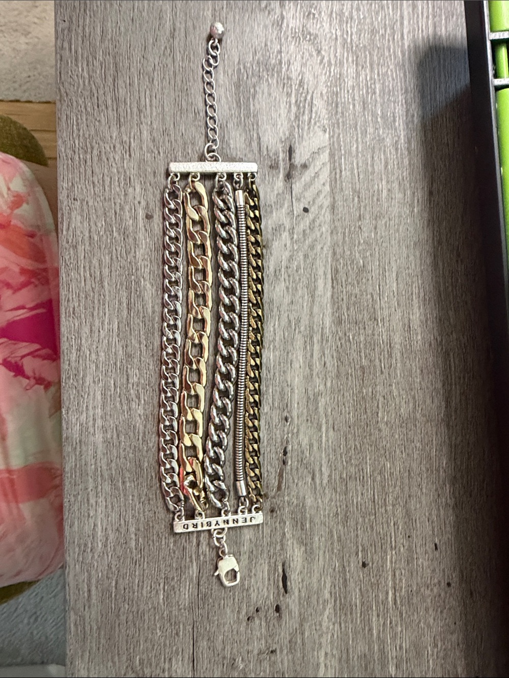 Jenny Bird Two-Tone Multi-Chain Bracelet in Silver & Gold